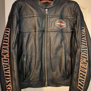 Harley-Davidson Black Leather Bomber Jacket